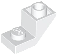 Brick Sloped Inverted 45° 2 x 1 with 2/3 Cutout in White