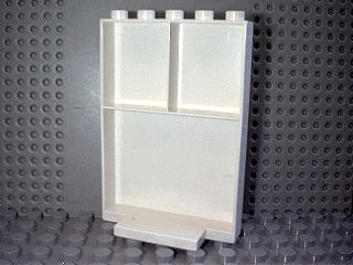 Duplo Building Wall with Shelf Compartments and 5 Studs On Top in White