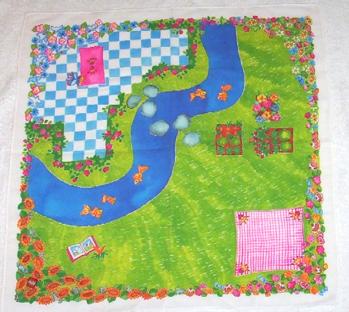 Playmat, Belville, 49cm x 49cm with Stream Print in White