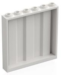 Panel 1 x 6 x 5 [Vertical Corrugated] in White