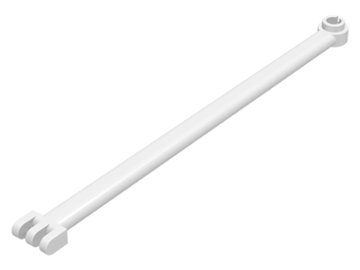 Hinge Bar 12L with 3 Fingers and Open End Stud in White