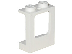 Window 1 x 2 x 2 Plane, Solid Studs in White