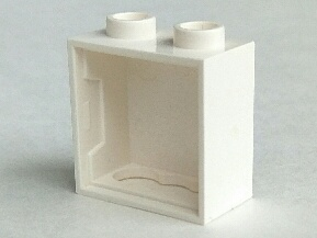 Light Cabinet 2 x 2 with Lamp Holes, 1 x 2 x 1 2/3 (Sign Back) in White