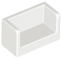 Panel 1 x 2 x 1 with Rounded Corners and 2 Sides in White