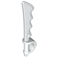 Weapon Sword / Cutlass Serrated with Skull Hand Guard in White