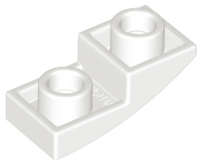 Brick Curved Inverted 2 x 1 in White