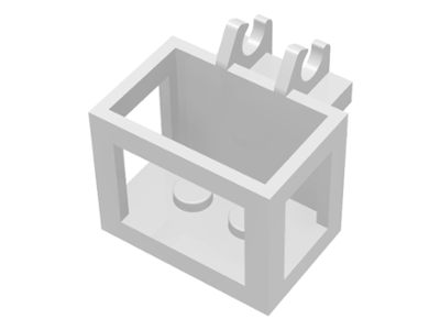 Crane Basket 2 x 3 x 2 with Non-Locking Hinge Fingers in White
