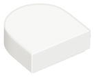 Tile Round 1 x 1 Half Circle in White