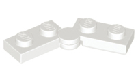 Hinge Plate 1 x 4 Swivel Top / Base - Hollow Clip [Complete Assembly] in White