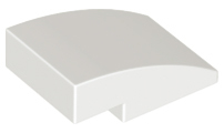 Brick Curved 3 x 2 No Studs in White