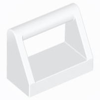 Tile Special 1 x 2 with Handle in White