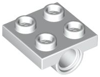 Plate Special 2 x 2 with 1 Pin Hole [Split Underside Ribs] in White