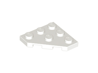 Wedge Plate 3 x 3 Cut Corner in White