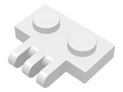 Hinge Plate 1 x 2 with 3 Fingers On Side in White