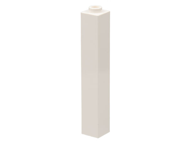 Brick 1 x 1 x 5 with Blocked Open or Hollow Stud in White