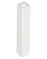 Brick 1 x 1 x 5 with Solid Stud in White