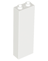 Brick 1 x 2 x 5 with Hollow Studs in White