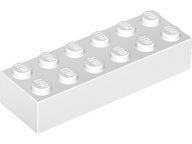 Brick 2 x 6 in White