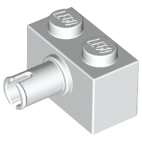 Brick Special 1 x 2 with Pin in White