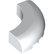 Brick Round Corner 5 x 5 x 1 Curved, Bottom Cut Outs, No Studs, 7 Bottom Tubes in White