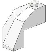 Brick Wedged, Sloped 3 x 3 x 2 Facet Top in White
