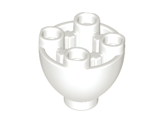 Brick Round 2 x 2 x 1 1/3 Inverted in White