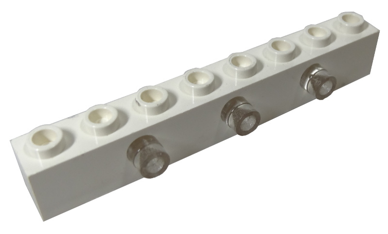 Light Brick 1 x 8 [3 Prisms] in White