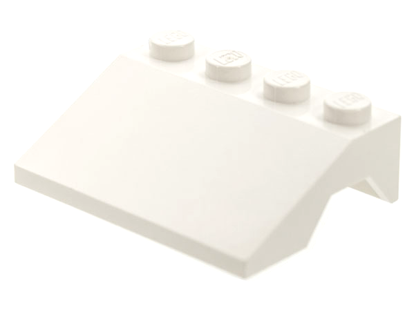 Wheel Arch, Mudguard, Slope 3 x 4 in White