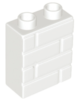 Duplo Brick 1 x 2 x 2 Brick Effect in White