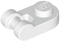 Plate Special 1 x 1 Rounded with Handle in White