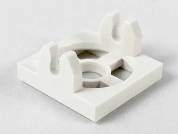 Magnet Holder Tile 2 x 2 - Tall Arms with Deep Notch in White