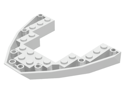 Brick Wedged, Sloped Inverted 8 x 10 x 1 Boat Bow in White