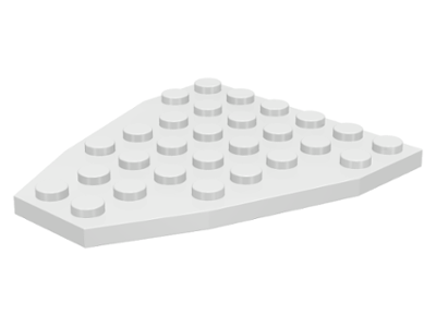 Wedge Plate 7 x 6 Boat Bow without Stud Notches in White