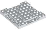 Plate Special 8 x 8 x 2/3 with Four 1 x 4 Recessed Edges in White