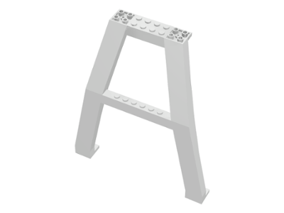 Support Crane Stand Double with Studs on Cross-Brace in White