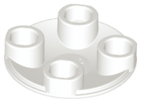 Plate Round 2 x 2 with Rounded Bottom [Boat Stud] in White