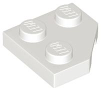 Wedge Plate 2 x 2 Cut Corner in White