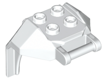 Plate Special, 2 x 2 Studs and Handle, Closed Ends (Mech Chest Plate / Armor) in White