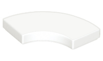 Tile 2 x 2 Curved, Macaroni in White