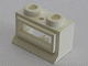 Window 1 x 2 x 1, Extended Lip, Hollow Stud [with Glass] in White
