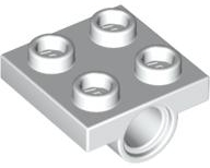 Plate Special 2 x 2 with 2 Pin Holes in White