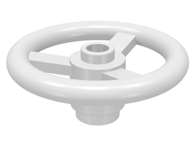 Technic Steering Wheel Small (3 Studs Diameter) in White