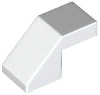 Brick Sloped 45° 2 x 1 with 2/3 Inverted Cutout and no stud in White