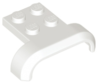 Wheel Arch, Mudguard 3 x 4 with 2 x 2 Plate in White