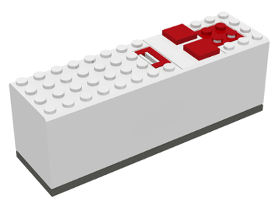 Battery Box, 9V 4 x 14 x 4 with Dark Gray Base [Complete Assembly] in White