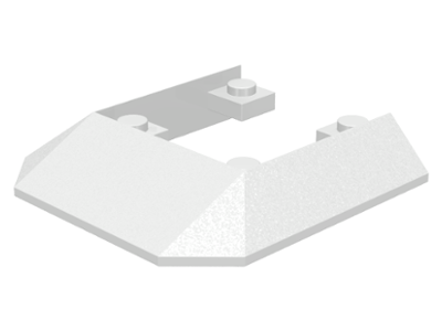 Brick Wedged, Sloped 45° 6 x 6 Double / 33° [Train Roof End] in White