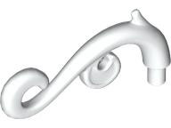 Curled Decorative Ornament / Plant Vine with Bar in White