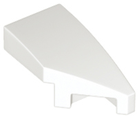 Brick Wedged, Curved 2 x 1 with Stud Notch Right in White