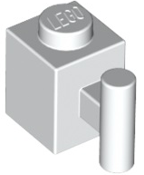 Brick Special 1 x 1 with Handle in White