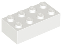 Brick 2 x 4 in White